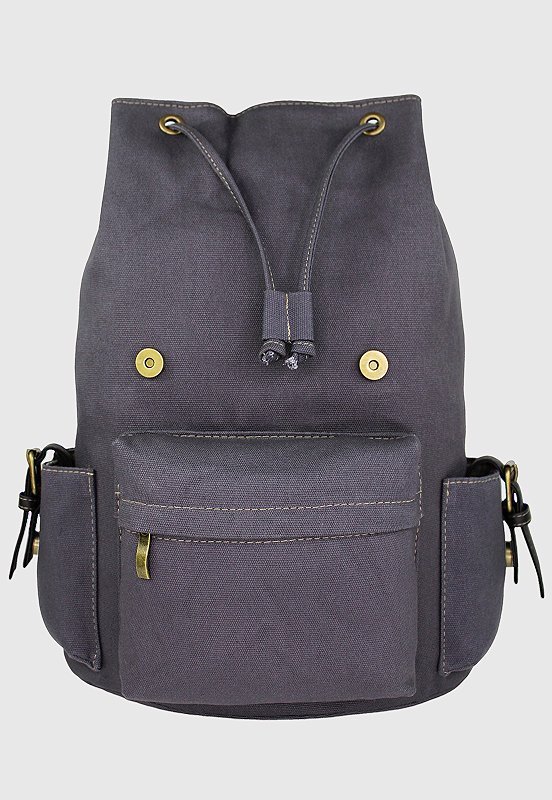 Lennas Mochila Vintage de Lona Tamanho Grande Cinza L085 Cinza 5