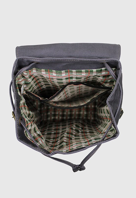 Lennas Mochila Vintage de Lona Tamanho Grande Cinza L085 Cinza 6