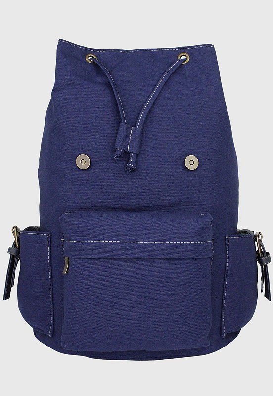 Lennas Mochila Vintage de Lona Tamanho Grande Azul L085 Azul 4