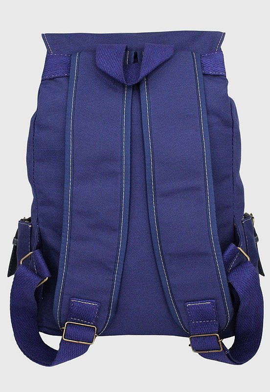 Lennas Mochila Vintage de Lona Tamanho Grande Azul L085 Azul 5