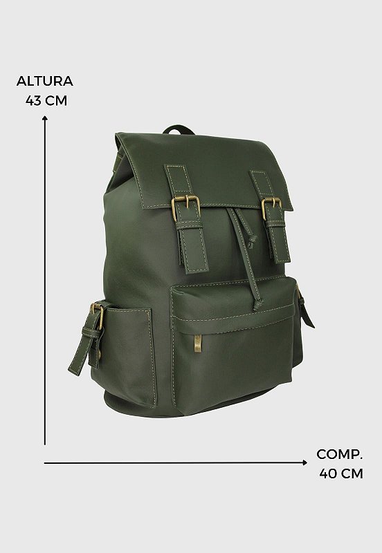 Lennas Mochila Executiva Vintage Tamanho Grande Comporta Notebook Verde 085 Verde 2