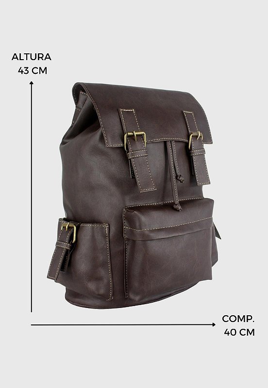 Lennas Mochila Executiva Vintage Tamanho Grande Comporta Notebook Marrom 085 Marrom 2
