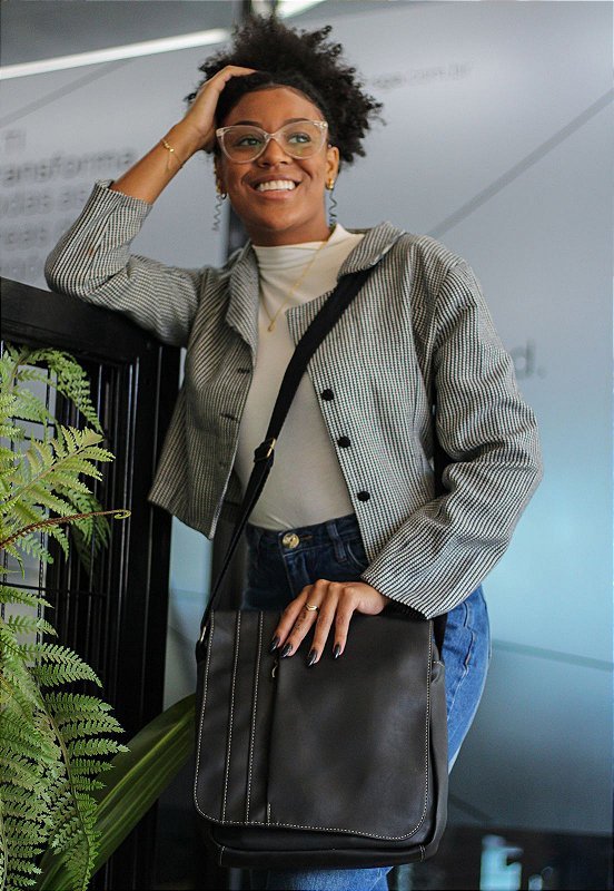 Lennas Bolsa Transversal Tiracolo Material Sintetico Preta L096 Preto 7