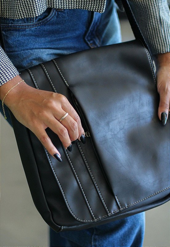 Lennas Bolsa Transversal Tiracolo Material Sintetico Preta L096 Preto 8