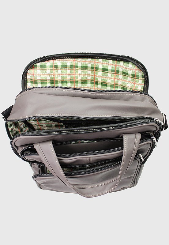 Lennas Bolsa Mochila Pasta Transversal Material Sintetico Cinza A001 Cinza 7