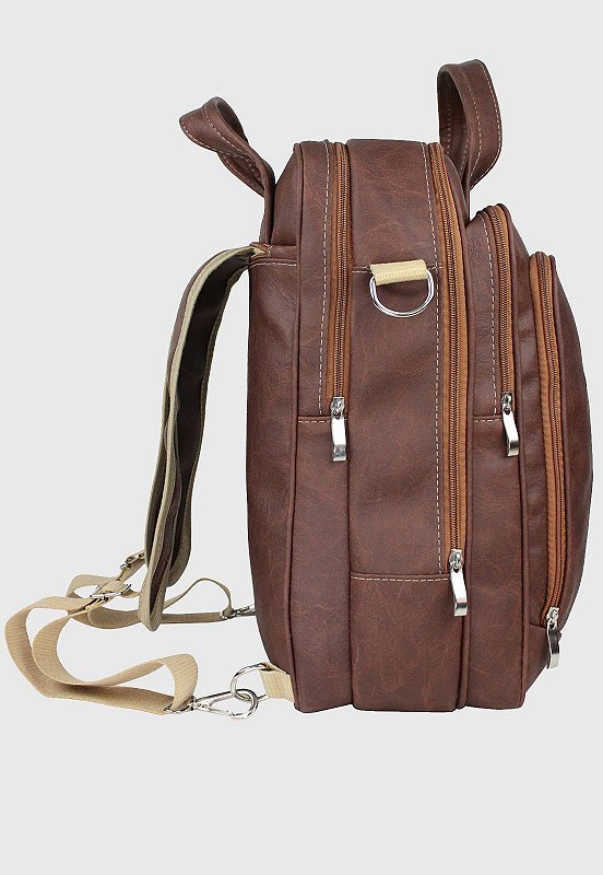 Lennas Bolsa Mochila Pasta Transversal Material Sintetico Caramelo A001 Marrom 4