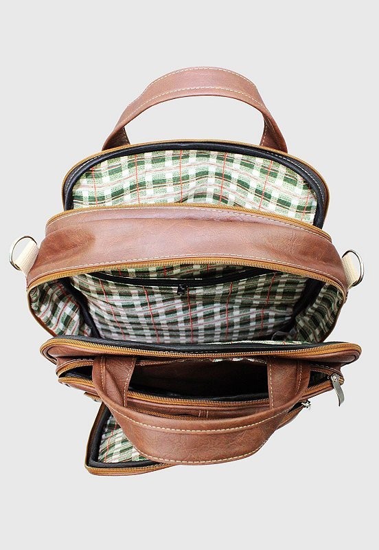 Lennas Bolsa Mochila Pasta Transversal Material Sintetico Caramelo A001 Marrom 6