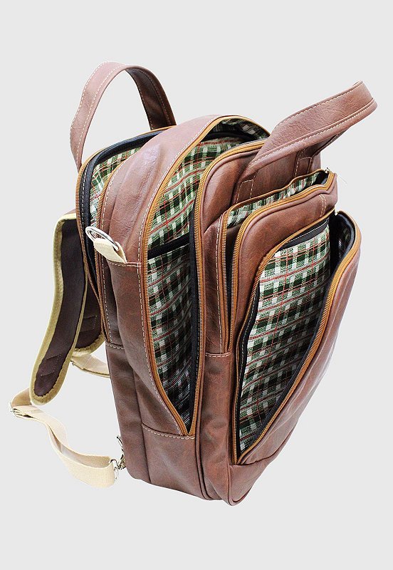 Lennas Bolsa Mochila Pasta Transversal Material Sintetico Caramelo A001 Marrom 7