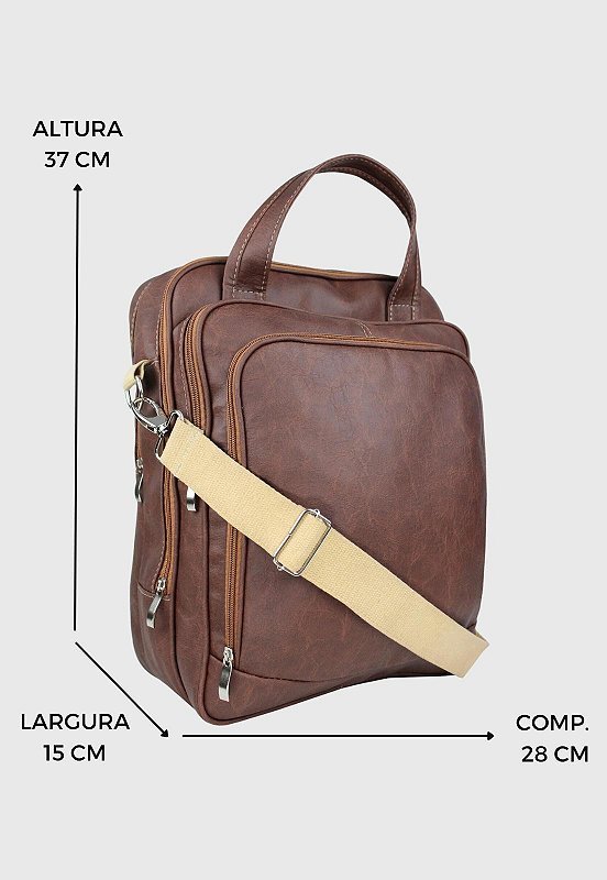 Lennas Bolsa Mochila Pasta Transversal Material Sintetico Caramelo A001 Marrom 8