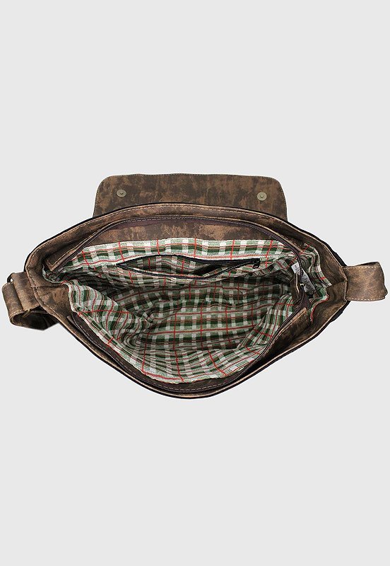 Lennas Pasta Carteiro Bolsa Transversal de Lona Verde Militar A003 Verde 5