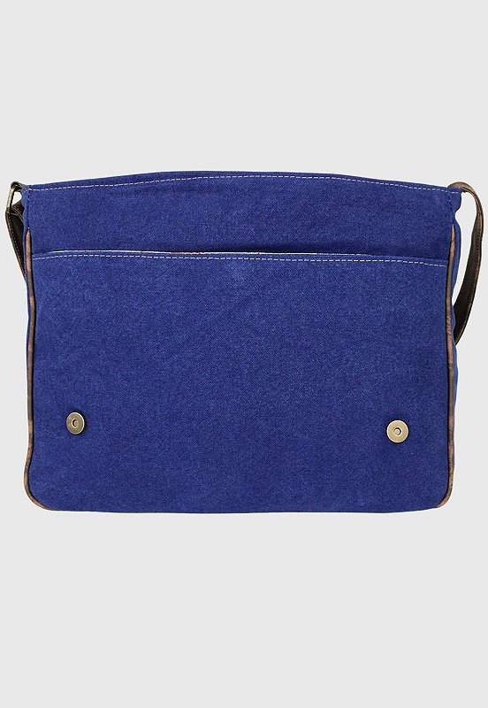 Lennas Pasta Carteiro Bolsa Transversal de Lona Azul A003 Azul 4