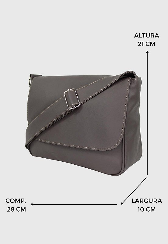 Lennas Pasta Mini Carteiro Bolsa Transversal Cinza A004 Cinza 2
