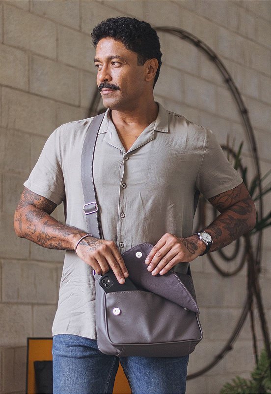 Lennas Pasta Mini Carteiro Bolsa Transversal Cinza A004 Cinza 7