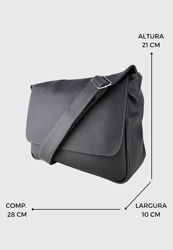 Lennas Pasta Mini Carteiro Bolsa Transversal Preta A004 Preto 2