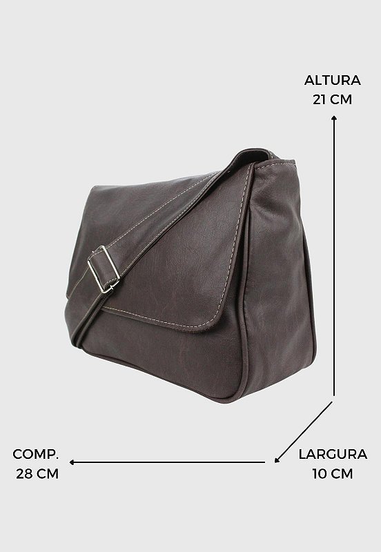 Lennas Pasta Mini Carteiro Bolsa Transversal Marrom A004 Marrom 2