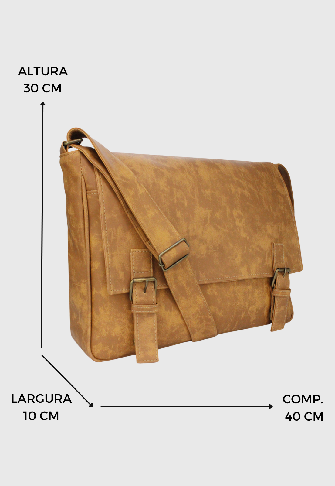 Lennas Bolsa Pasta Carteiro Vintage Caramelo A006 Bege 2