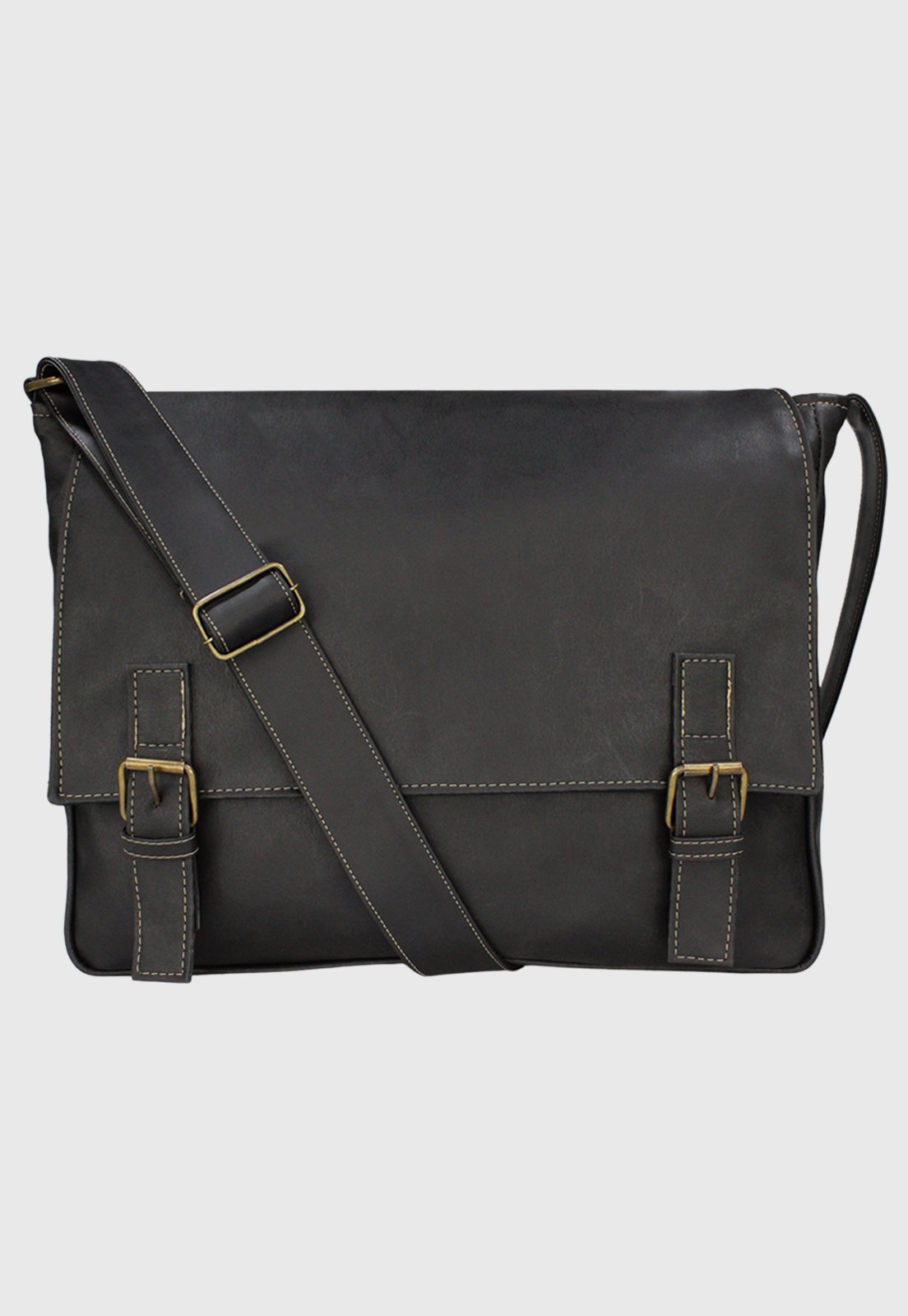 Lennas Bolsa Pasta Carteiro Vintage Preta A006 Preto 1