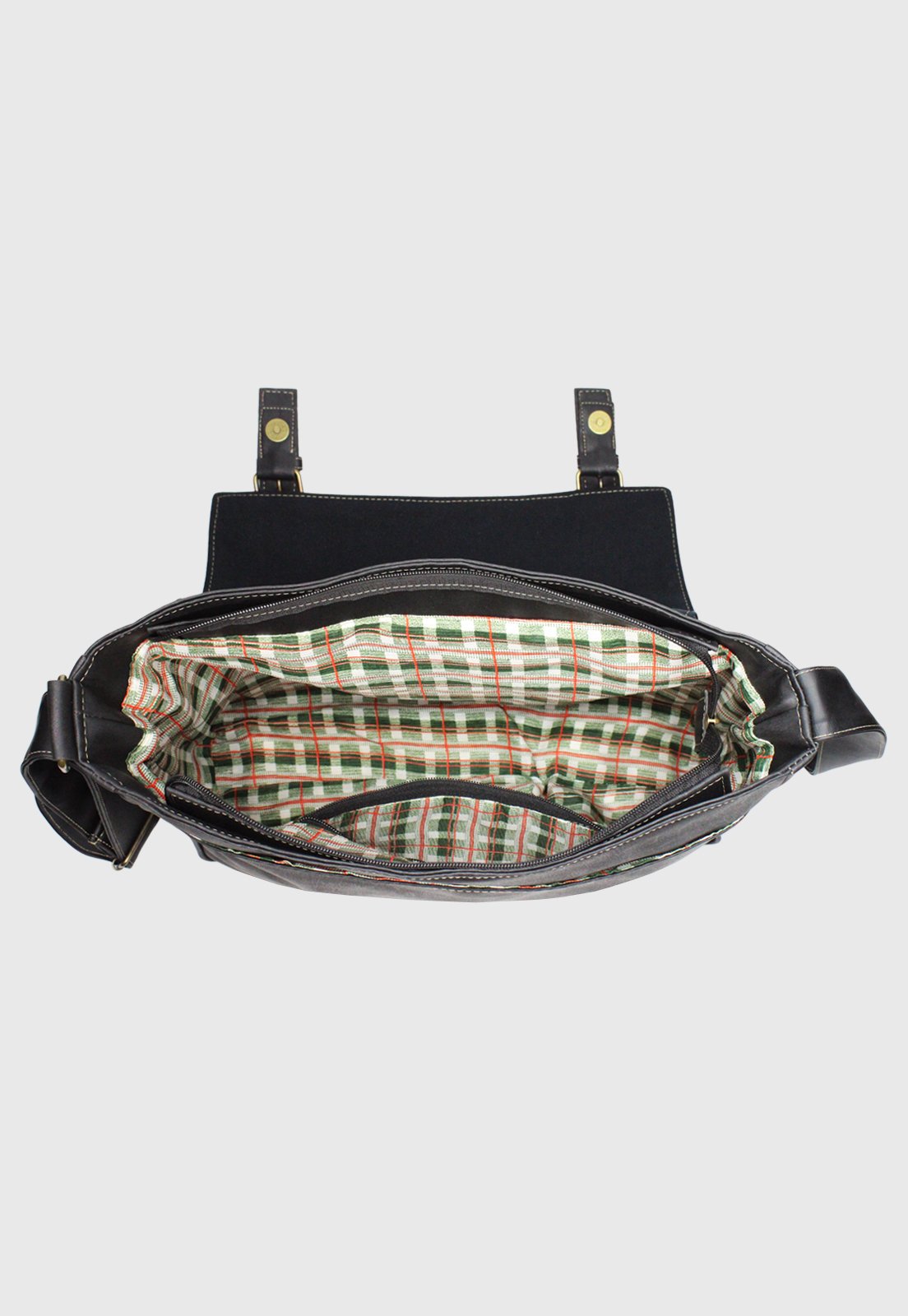 Lennas Bolsa Pasta Carteiro Vintage Preta A006 Preto 5