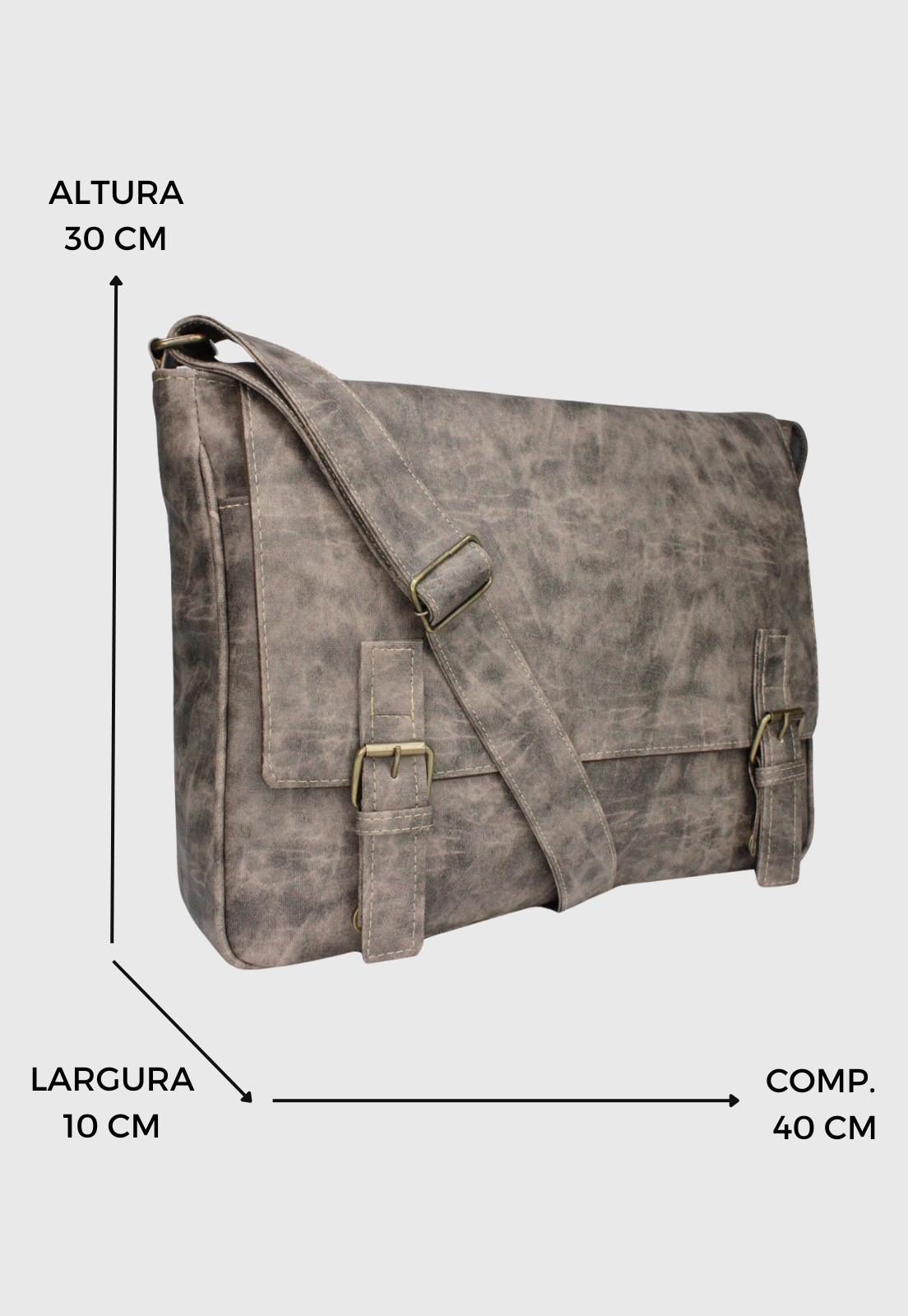 Lennas Bolsa Pasta Carteiro Vintage Rato A006 Cinza 2