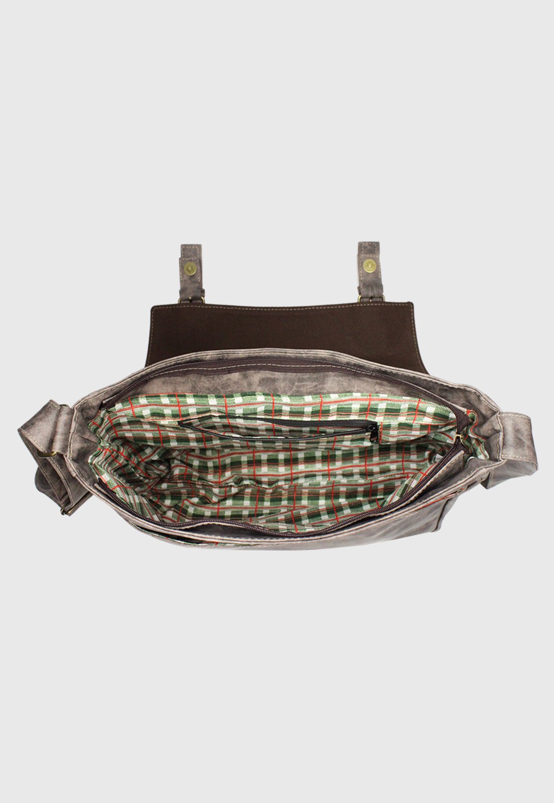 Lennas Bolsa Pasta Carteiro Vintage Rato A006 Cinza 5