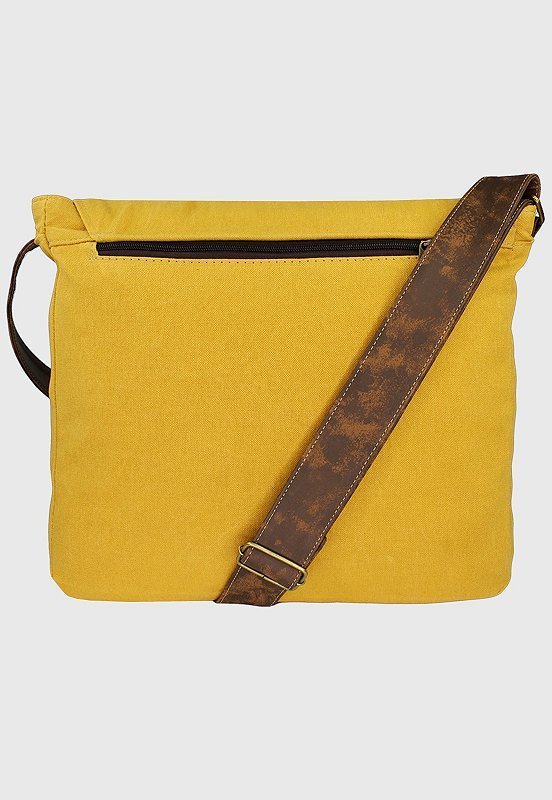 Lennas Bolsa Pasta Carteiro Transversal de Lona Amarelo A007 Amarelo 3