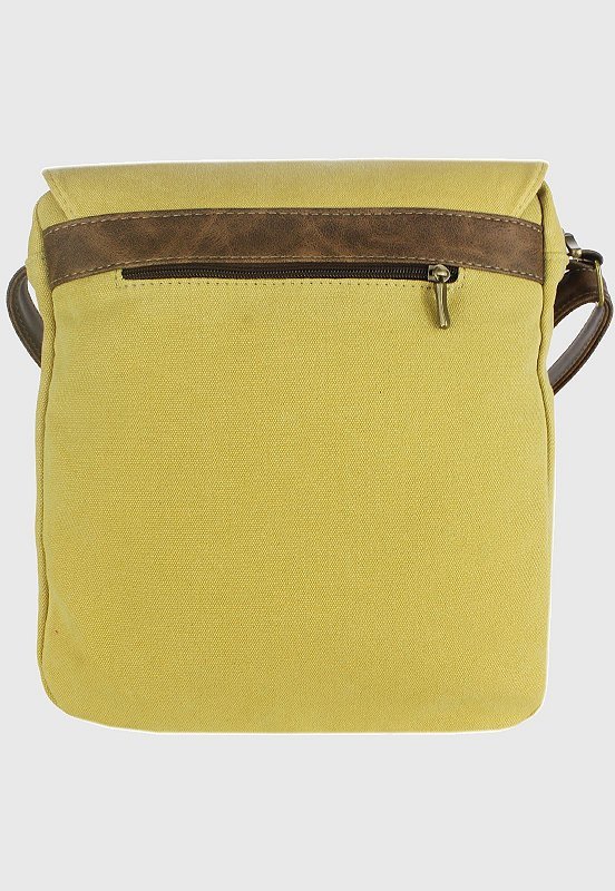 Lennas Bolsa Tiracolo Transversal de Lona Feminina Masculina Amarela A008 Amarelo 3