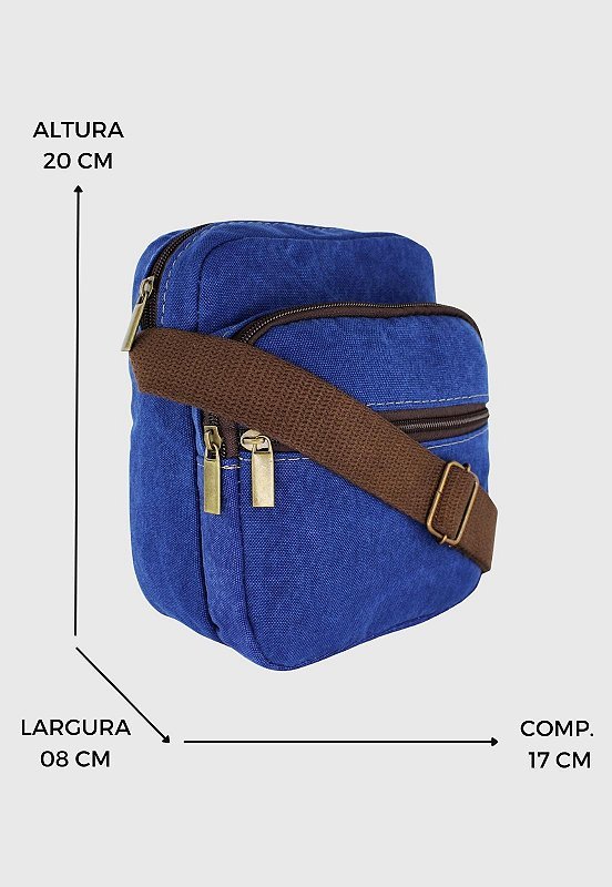 Lennas Shoulder Bag Bolsa Transversal De Lona Tamanho Pequeno Azul A009 Azul 3