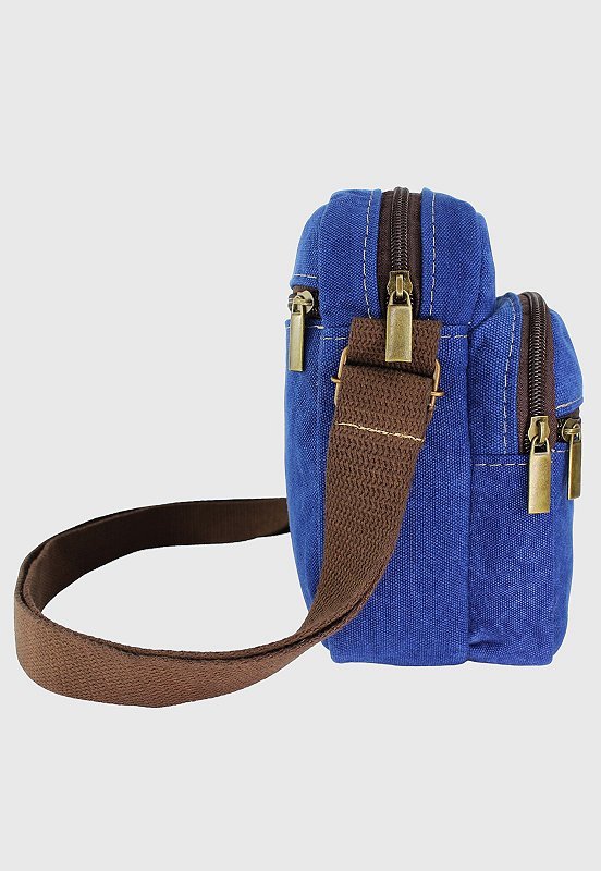 Lennas Shoulder Bag Bolsa Transversal De Lona Tamanho Pequeno Azul A009 Azul 5