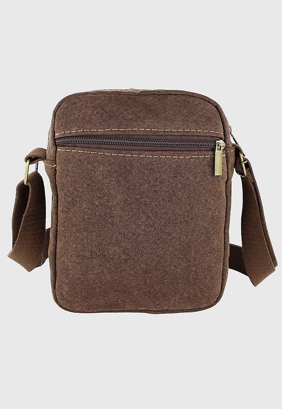 Lennas Shoulder Bag Bolsa Transversal De Lona Tamanho Pequeno Cafe A009 Marrom 3