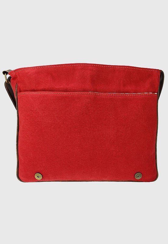 Pasta Lennas Carteiro Vintage Transversal De Lona Vermelha A011 Vermelho 3