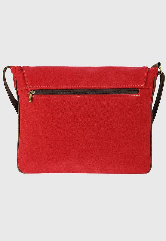Pasta Lennas Carteiro Vintage Transversal De Lona Vermelha A011 Vermelho 4