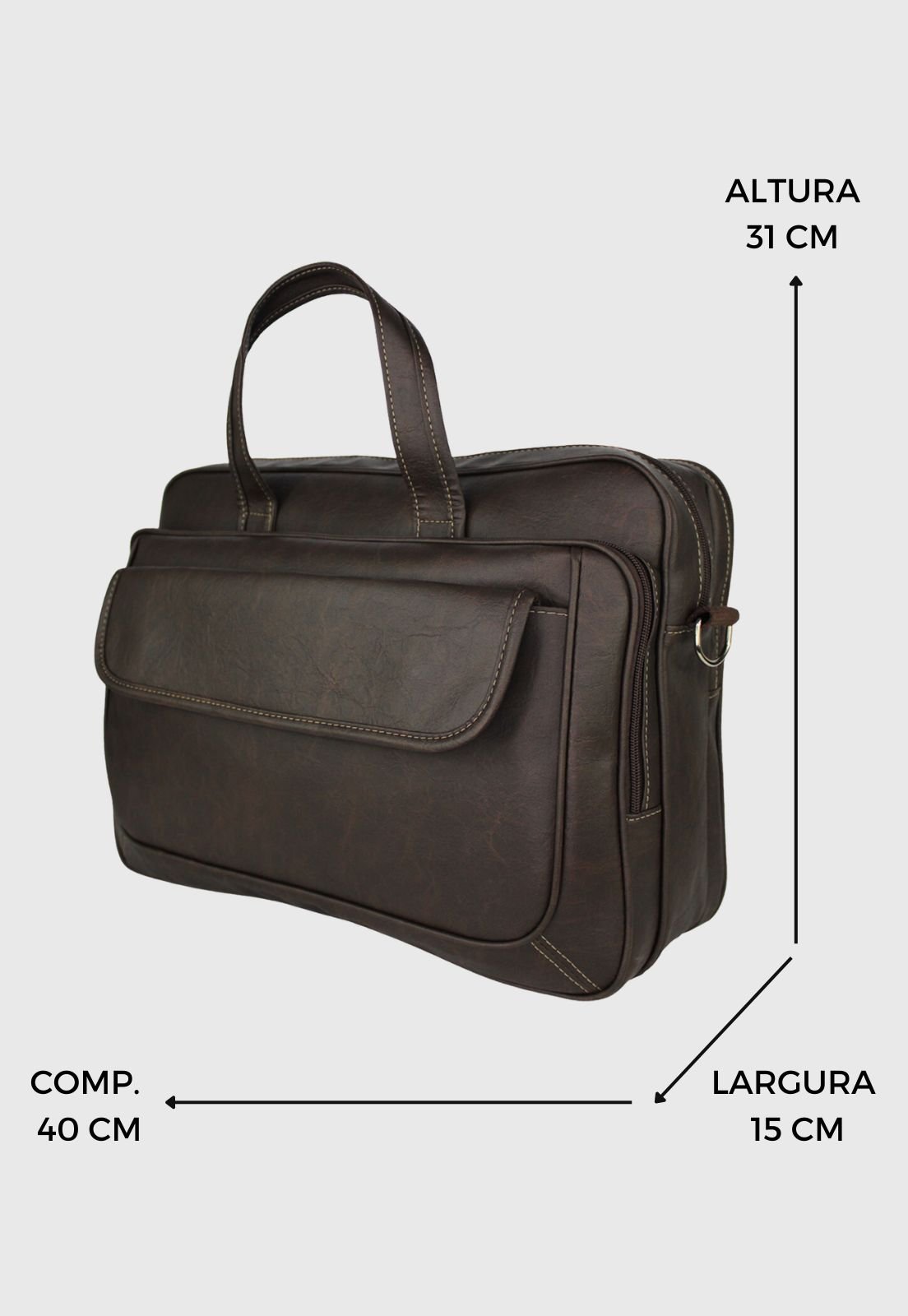 Lennas Bolsa de Mao Pasta Transversal Executiva para Notebook Marrom A013 Marrom 2