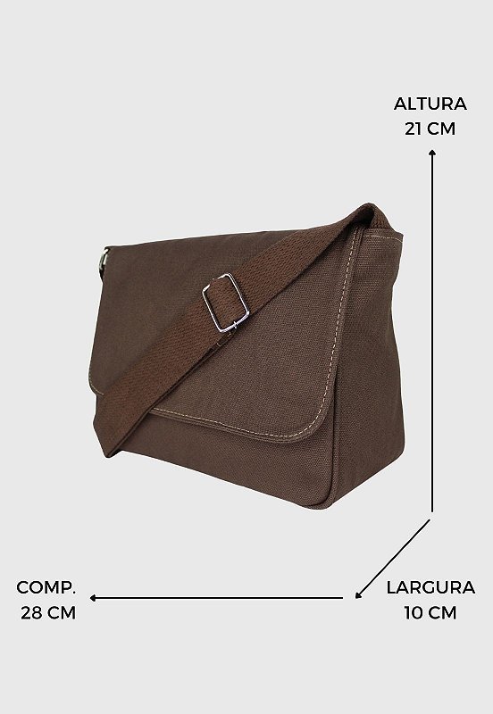 Pasta Lennas Mini Carteiro Transversal de Lona Marrom A020 Marrom 2