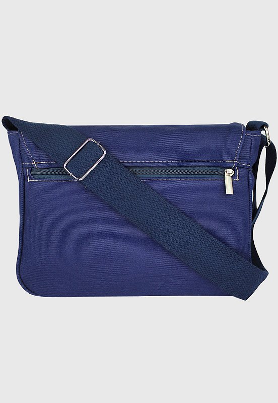 Pasta Lennas Mini Carteiro Transversal de Lona Azul A020 Azul 3