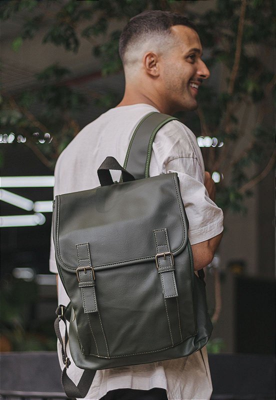 Lennas Mochila Executiva Vintage Material Sintetico Verde LE01 Verde 8