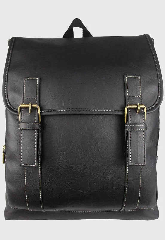 Lennas Mochila Executiva Vintage Material Sintetico Preta LE01 Preto 2