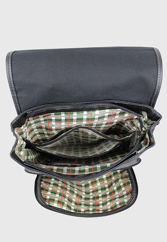 Lennas Mochila Executiva Vintage Material Sintetico Preta LE01 Preto 6