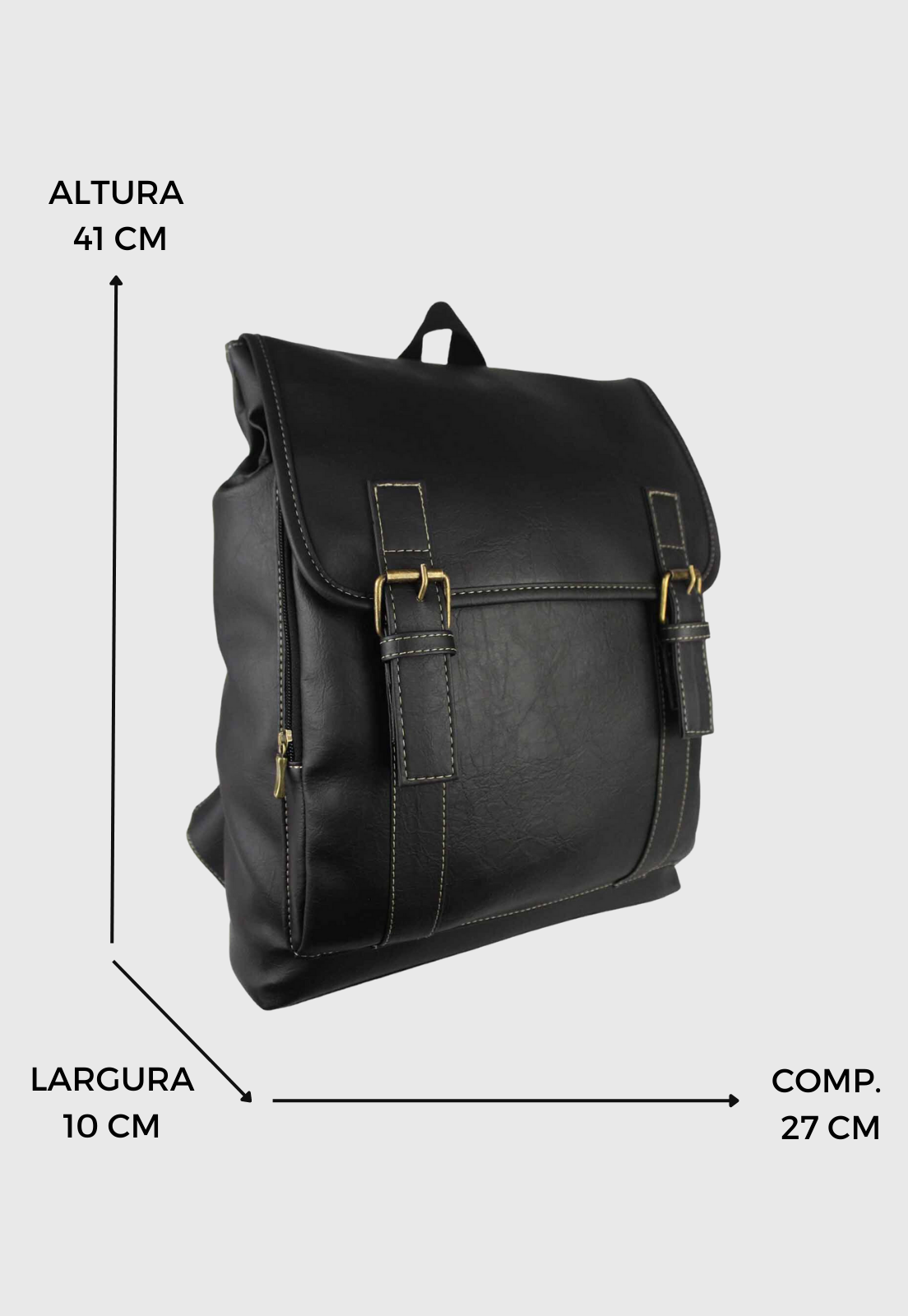 Lennas Mochila Executiva Vintage Material Sintetico Preta LE01 Preto 7