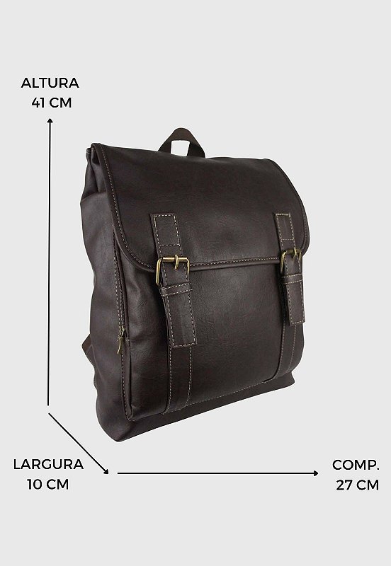 Lennas Mochila Executiva Vintage Material Sintetico Marrom LE01 Marrom 7