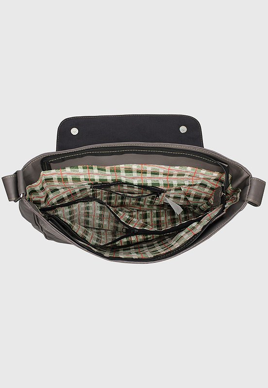 Lennas Pasta Carteiro Transversal Masculina Feminina Cinza LE02 Cinza 5