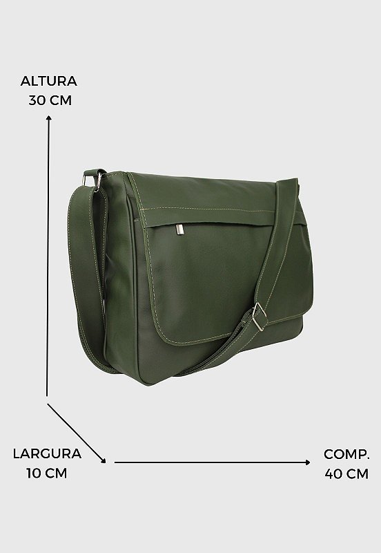 Lennas Pasta Carteiro Transversal Masculina Feminina Verde LE02 Verde 2