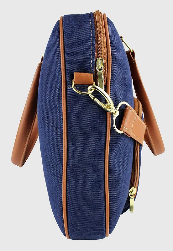 Lennas Pasta Maleta de Mao e Bolsa Transversal Para Notebook Azul LE04 Azul 4