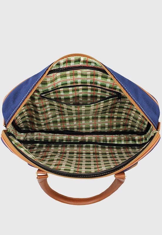 Lennas Pasta Maleta de Mao e Bolsa Transversal Para Notebook Azul LE04 Azul 6