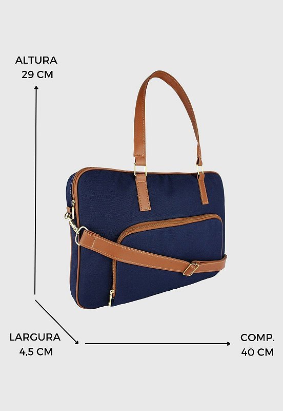 Lennas Pasta Maleta de Mao e Bolsa Transversal Para Notebook Azul LE04 Azul 7