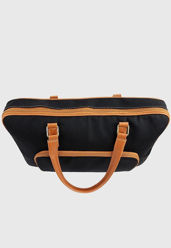 Lennas Pasta Maleta de Mao e Bolsa Transversal Para Notebook Preta