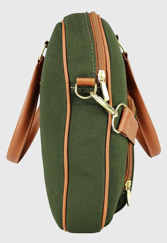 Lennas Pasta Maleta de Mao e Bolsa Transversal Para Notebook Verde LE04 Verde 4