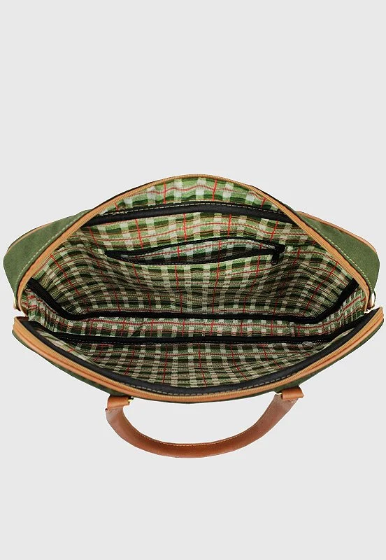 Lennas Pasta Maleta de Mao e Bolsa Transversal Para Notebook Verde LE04 Verde 6