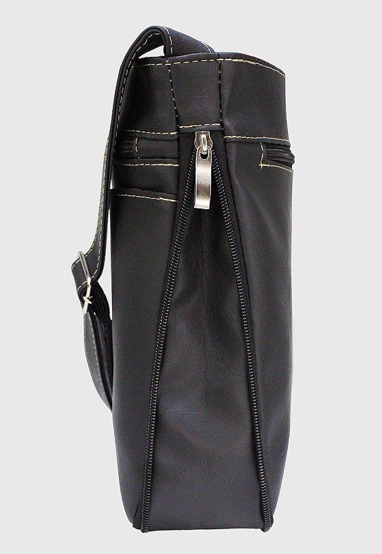 Bolsa Lennas Transversal Basica Tiracolo Feminina Masculina Preta LE05 Preto 4