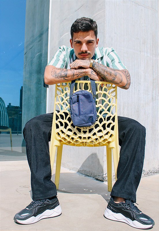 Lennas Shoulder Bag Bolsa Transversal Basica de Nylon Azul B066 Azul 5