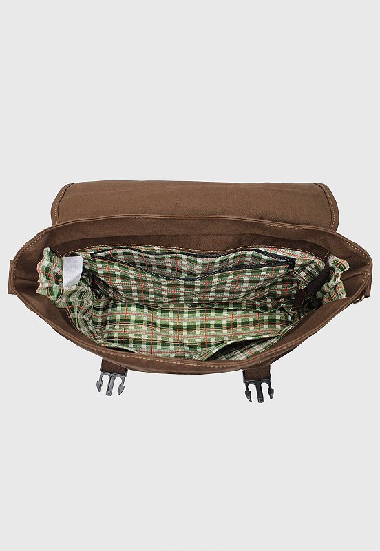 Bolsa Pasta Lennas Carteiro Transversal de Lona Marrrom LE09 Marrom 7